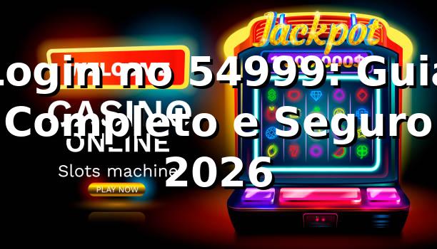 Login no 54999: Guia Completo e Seguro 2026 🔐